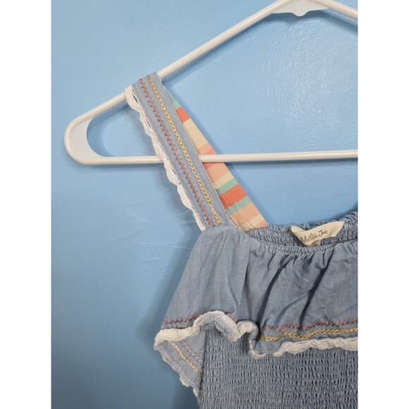 Matilda Jane Romper Girls 14 Blue Chambray Ruffles Beachy Boho Play Suit - Picture 3 of 5